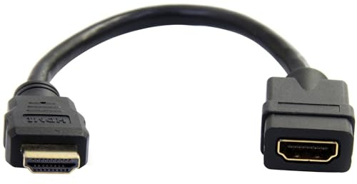 StarTech Cable Alargador HDMI 15cm, 4K 30Hz, M/H, Negro (HDMIEXTAA6IN) | Extensión HDMI corta con Ethernet, Ancho de banda 10, 2Gbps, Audio de 8 canales