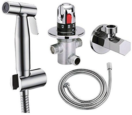 Ownace Exposed Concealed Toilet Wall Mounted Thermostatic Mixer Valve Bath Stainless Steel Handheld Bidet Sprayer Shower Head Douche kit Set