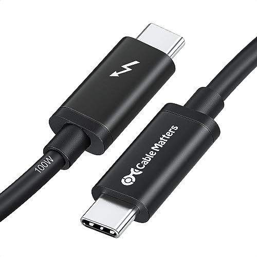 Cable Matters [Intel Zertifiziertes] Thunderbolt 3 Kabel 2m (USB C Thunderbolt Kabel) mit 100W Aufladen, 20Gbps, 8K@30Hz/4K@120Hz - in Schwarz
