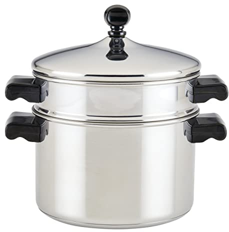 Farberware Classic Series Stainless Steel Stack 'n' Steam Sauce Pot and Steamer Set, Steamer Pot for Cooking, 3-Quart