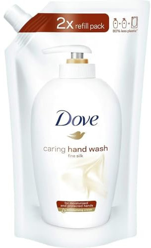 Dove Fine Silk, Detergente cremoso para manos, Bolsa de relleno, (2 x 500 ml)