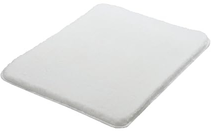 Kleine Wolke Badteppich Relax Polarweiß 55 x 65 cm | OEKO-TEX zertifiziert, rutschhemmende Unterseite, für Fußbodenheizung, maschinenwaschbar, 100% Polyacryl