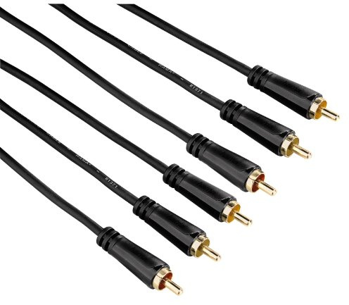 Hama Câble audio/vidéo, 3 RCA mâles - 3 RCA mâles, plaqué or, 3m