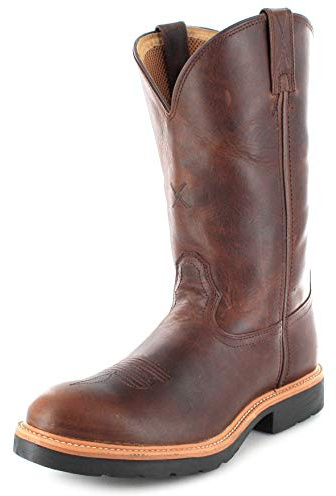Twisted X Boots Herren Cowboy Stiefel 1737 Cowboy Work Lederstiefel Westernreitstiefel Braun 42.5 EU