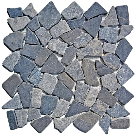 Mosaikfliesen - M-1-014 - 1 m² = 11 Fliesen - Marmor Bruchsteinmosaik Wandfliesen Bodenfliesen - Naturstein Fliesen Lager Verkauf Stein-Mosaik Herne NRW