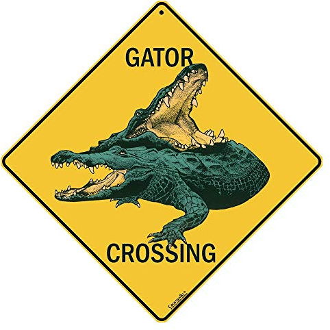 CROSSWALKS Gator Crossing 12 X 12 Aluminum Sign (X08)