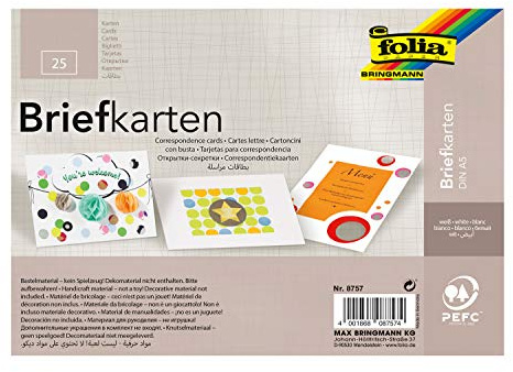 Briefkarten weiß, DIN A5 einfach, 25 Stück - Doppelkarten zum kreativen Gestalten von Einladungen, Glückwunschkarten