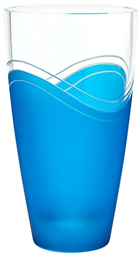 Vase Blumenvase Elements Blau Weiß H 21 cm Kristallglas Tischvase Tischdeko Hochzeitdeko