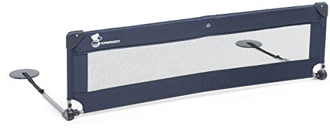 Foppapedretti Sponda da Letto Hoplà 150 cm, per bambini da 18 mesi a 5 anni, Fissaggio sotto materasso, Pieghevole e Trasportabile, Borsa da trasporto inclusa, Sicura e Protettiva, Blu