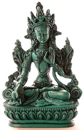 Buda Figuras/Billy Held Blanca figura de Tara Estatua De Buda, Resin, Turquesa, 15 cm