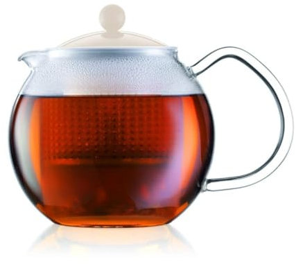 Assam: teiera con manico in vetro e coperchio colorato, 0.5 l