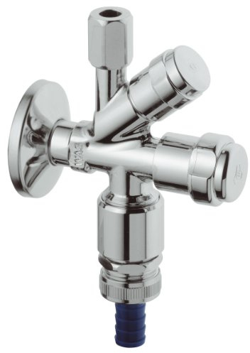 GROHE WAS Kombi-Eckventil verchromt 1/2 Zoll mit Rohrbelüfter 41082000