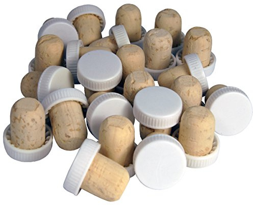 VinClasse Push Fit Wine Bottle Stoppers/Corks - White - Pack of 24
