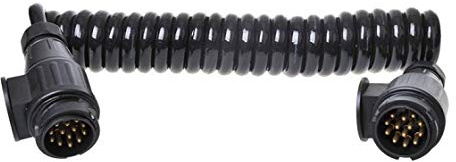 ProPlus 343538 Spiralkabel Anhängerkabel Länge 3,5 Meter 8 Adern mit 2 x Stecker 13-polig PVC | Spiralförmiges Anhängerkabel mit 2x 13-Pin Stecker, PVC-Isolierung, dehnbar – sofort einsatzbereit