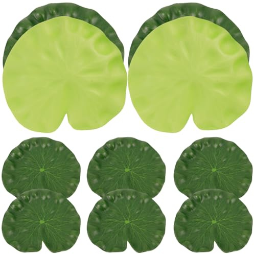 10 Stück Künstliche Lotusblätter Wasserlilie Blätter Blätter künstliche Floating Foam Lotus Lilie Pads Laub Künstliches Blattwerk Teich Dekoration 18CM