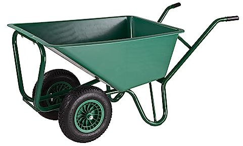DEMA Gartenschubkarre SK130 Twin – 130 L, 2-Rad Schubkarre/Schiebkarre/Hofkarre, belastbar bis 150 kg, robust & stabil, ideal für Garten, Baustelle & Transport