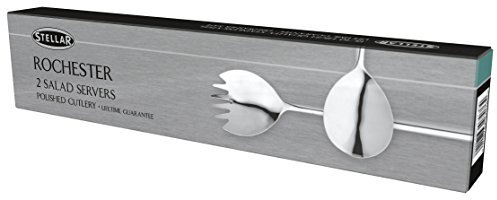 Stellar Rochester Set of 2 Stainless Steel Salad Servers in Gift Box, Dishwasher Safe
