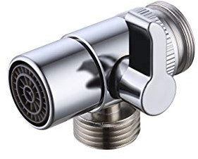 KES Wasserhahn Umschaltventil Ventil Eckventil Umschalter Umstellventil Ersatzteil für Waschbecken Bad Küche Messing Adapter M22 x M24 Poliert Chrom, PV10-CH