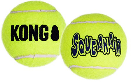 KONG – Squeakair Ball – Premium-Hundespielzeug, Quietschende Tennisbälle, Zahnschonend – Für Sehr Große Hunde