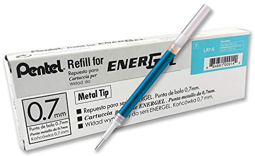 Pentel EnerGel LR7 Nachfüllmine für 0.7 mm Gelschreiber, hellblau (12 Stück)