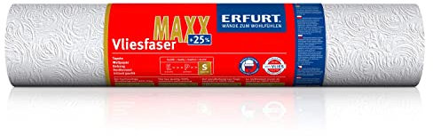 Erfurt Vliesfaser MAXX Swirl 303 Weiß Vliestapete überstreichbar Strukturtapete 100% Vlies 1 Rolle 12.5 x 0.53m