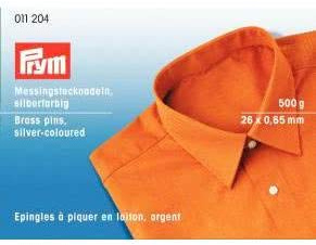 Prym 011204 Stecknadeln, 0,65 x 26mm, silberfarbig, 500g
