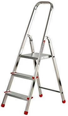 Scala domestica 3 gradini in alluminio portata 150kg Eurodomus E3/N, altezza 122 cm