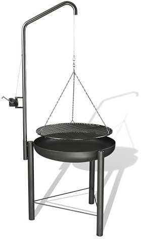 VEIKIN DESIGN Schwenkgrill Edelstahl massiv Ø 80 cm, Galgengrill, Schwenker, Holzkohlegrill, Profi-Qualität !