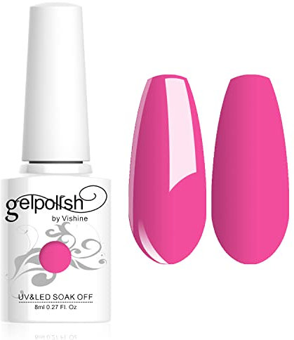 Vishine 8ml Gelpolish Lacquer Shiny Color Soak Off UV LED Gel Nail Polish Manicure Pink #1530