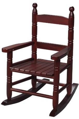Gift Mark Childs Rocking Chairs - Hand-Made Wooden Rockers for Boys and Girls - Classic Double Slat Kid's Seats - Childrens Furniture Rocker (Cherry)