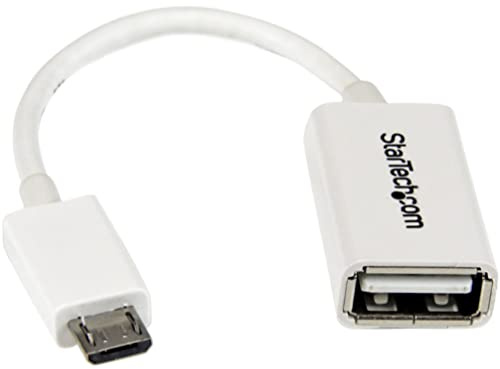 StarTech Adaptateur OTG Micro-USB Mâle vers USB-A F 12cm, Blanc (UUSBOTGW)