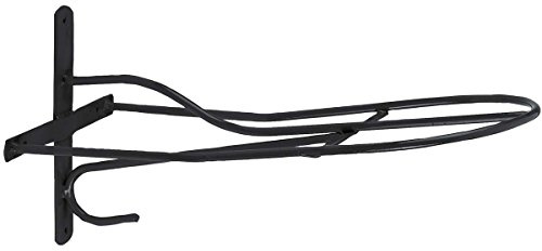 Kerbl Sattelhalter schwarz | Englisches Modell, mit Zusatzhalterung, zum Anschrauben, Sattelständer, Modell 32841