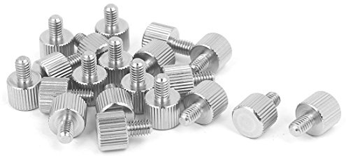 sourcing map 20Stk Computer PC Gehäuse Edelstahl Flachkopf Rändel Daumen Schraube M4 x 6mm | Edelstahl Flachkopf Rändel Daumen Schraube