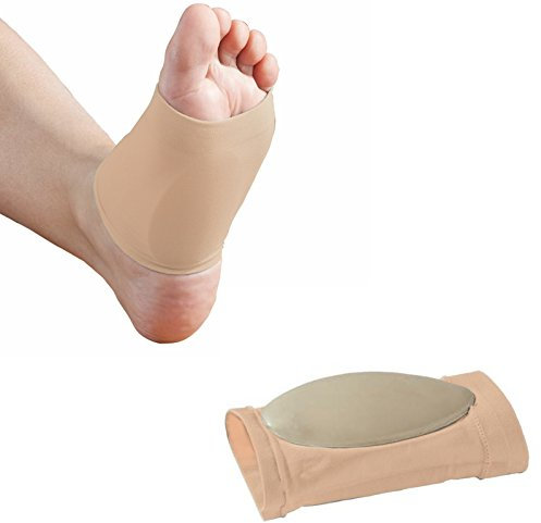 Medipaq Gel Plantar Fasciitis Support - 1 Pair Orthotic Plantar Fasciitis Insoles - Flat Feet Foot Arch Support Socks - Orthopedic Plantar-Fasciitis - Foot Support for Plantar Fasciitis - Cream