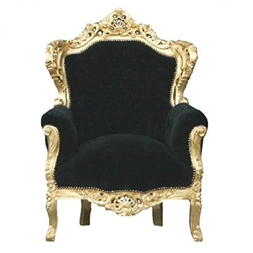 Casa Padrino Barock Sessel 'King' Schwarz/Gold