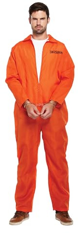 Costume de prisonnier - menottes incluses - orange
