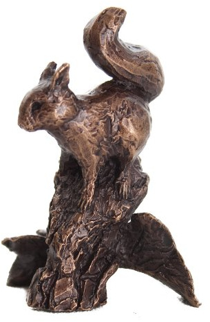 Butler & Peach, massiv, Bronze Miniatur rot Eichhörnchen