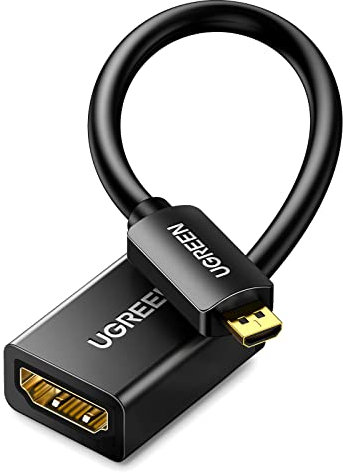 UGREEN Cavo Micro HDMI Maschio a HDMI Femmina 4K 3D Adattatore Supporta ARC Ethernet Compatibile Fotocamere Videocamera Cámara TV PC Laptop, 50CM
