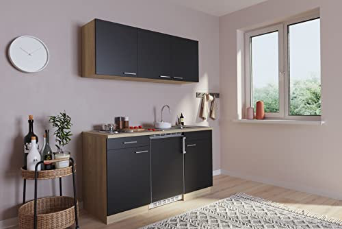 respekta KB150ESS enkel minikök köksblock 150 cm ek sågare svart
