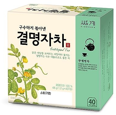 Ssanggye Cassia Seed Tea 1.2g X 40 Tea Bags, Sicklepod Premium Korean Herbal Tea Hot Cold Kyulmyungja Cha 결명자차 Nutty Savory Herb 4 Seasons Made in Korea