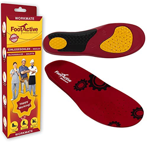 FootActive WORKMATE - Ideal für Alltag und Beruf - Schützt Ihre Füße auf harten Oberflächen, Rot, 42 - 43 (Medium)