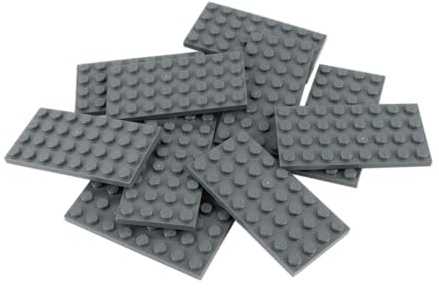 LEGO 10 piece plate 4x8 studs in New-dark gray.