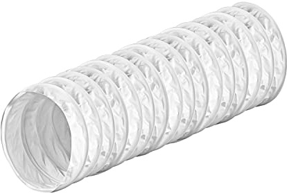 Rundrohrsystem PVC Lüftungsrohr Flexschaluch Bindeglieder Bogen Kniestück Verbinder Rückstauklappe T-Stück Reduktion Halter Adapter (Ø 125, Flexschaluch 1,0m)