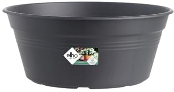 Elho Green Basics Coupe 33 - Pot De Fleurs pour Extérieur - Ø 33.0 x H 13.9 cm - Noir/Living Noir
