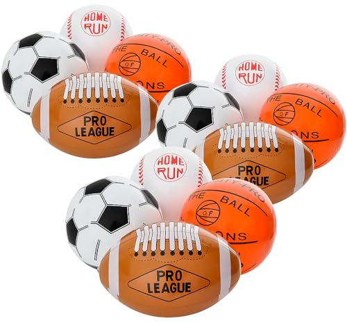 Rhode Island Novelty 16 Inch Sports Ball Inflates, One Dozen Assorted