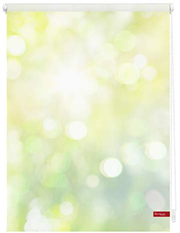 Lichtblick Klemmfix Tageslicht-Rollo mit Motiv, ohne Bohren, Blickdicht, Seitenzugrollo, Made in Germany, Lichtspiel - Grün Gelb 120 x 150 cm (B x L)