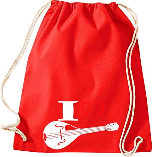 Shirtstown, Sac de gym Musique I Love Mandoline, Rot