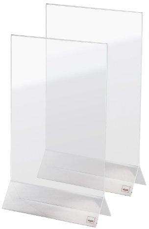 Sigel TA120 Tischaufsteller gerade, A4, 2 Stück, für beidseitige Präsentation, Acryl glasklar