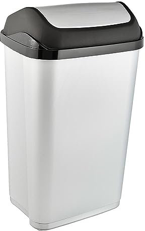 keeeper Poubelle avec Couvercle Basculant, 50 L, Swantje, Argent