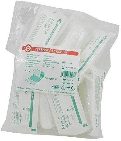 Nobamed 100 Stück (10 x 10) Verbandpäckchen steril DIN13151 Erste Hilfe (medium)